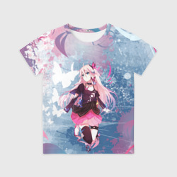 Детская футболка 3D Девушка аниме с бабочками