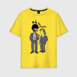 Женская футболка хлопок Oversize Pulp Simpsons - Tarantino