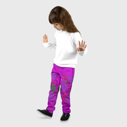 Детские брюки 3D Малиновый комбинированный узор пэчворк  - фото 2