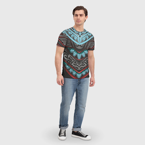 Мужская футболка 3D с принтом Узорчатые узоры, вид сбоку #3