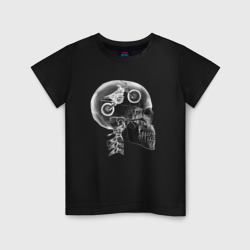Детская футболка хлопок Рентген головы байкера
