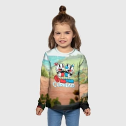 Детский лонгслив 3D Cuphead природа - фото 2
