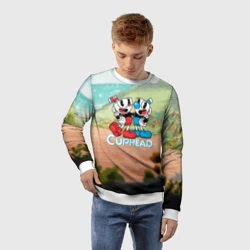 Детский свитшот 3D Cuphead природа - фото 2