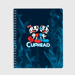 Тетрадь Cuphead синий огонь