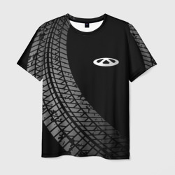 Мужская футболка 3D Chery tire tracks