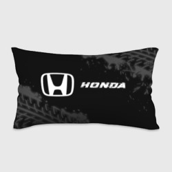 Подушка 3D антистресс Honda Speed на темном фоне со следами шин: надпись и символ