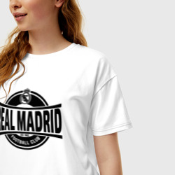 Женская футболка хлопок Oversize Реал Мадрид ФК - фото 2