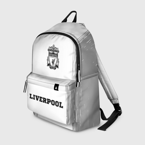 Рюкзак 3D с принтом Liverpool sport на светлом фоне: символ, надпись, вид спереди #2
