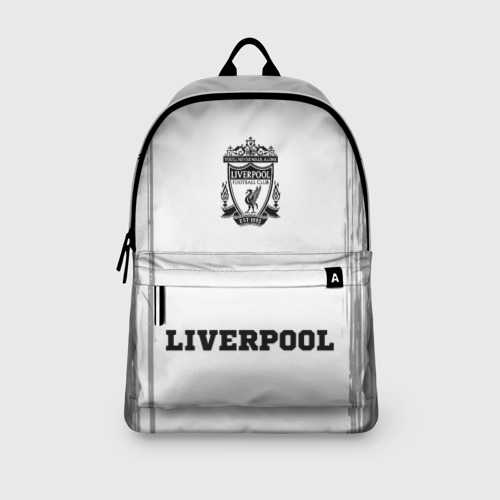 Рюкзак 3D с принтом Liverpool sport на светлом фоне: символ, надпись, вид сбоку #3