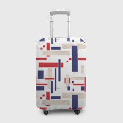 Чехол для чемодана 3D Геометрический узор Орион красно-синий на белом