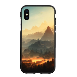Чехол для iPhone XS Max матовый Рассвет в горах, пейзаж