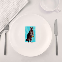 Набор: тарелка + кружка Енот с печенькой - фото 2