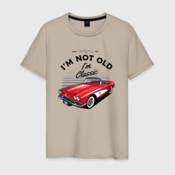 Мужская футболка хлопок Старая красная машина