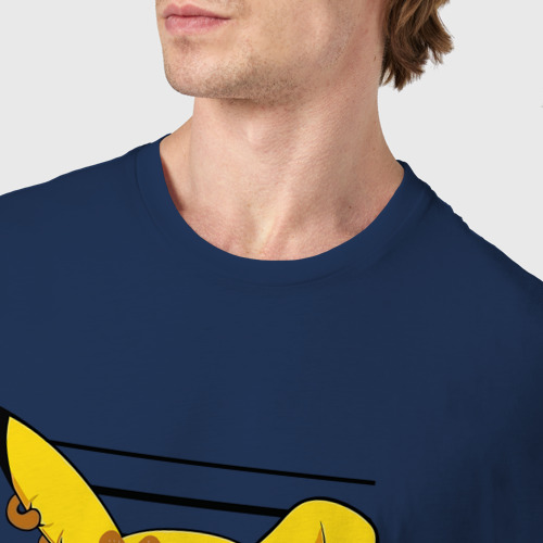 Мужская футболка хлопок Пикачу попался, цвет темно-синий - фото 6
