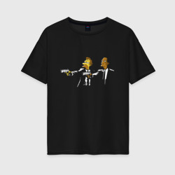 Женская футболка хлопок Oversize Pulp Simpsons - remake - Tarantino