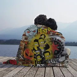 Плед 3D Simpson's & Punk's not dead! Motto! - фото 2