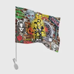 Флаг для автомобиля Simpson's & Punk's not dead! Motto!