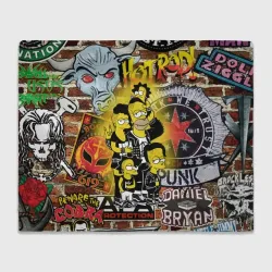 Плед 3D Simpson's & Punk's not dead! Motto!