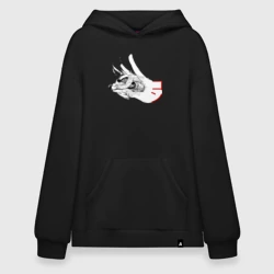 Худи SuperOversize хлопок Демон лис и жест кон