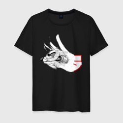 Мужская футболка хлопок Демон лис и жест кон