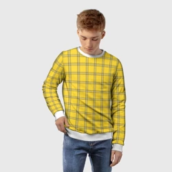 Детский свитшот 3D Классическая желтая клетка - фото 2