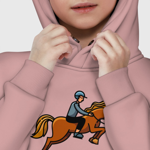 Детское худи Oversize хлопок Наездник на лошади, цвет пыльно-розовый - фото 7