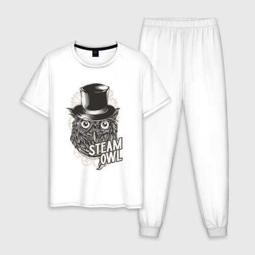 Мужская пижама хлопок Steam owl, цвет белый