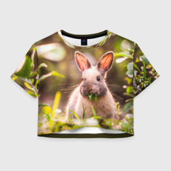 Женская футболка Crop-top 3D Милый кролик