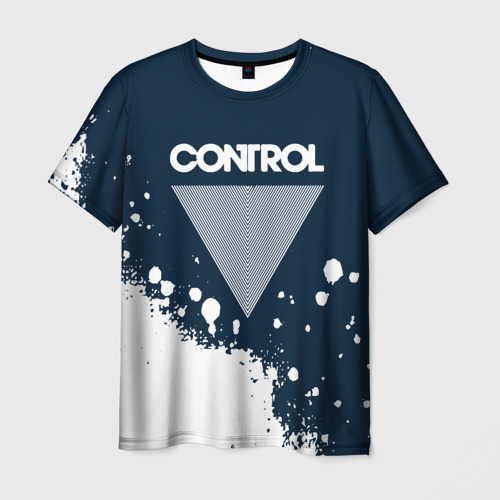 Мужская футболка с принтом Control Краска, вид спереди №1