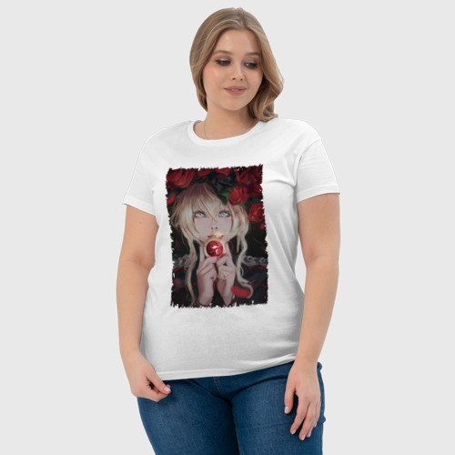 Женская футболка хлопок Красавица Таня Дегуршафф, цвет белый - фото 6