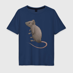 Мужская футболка хлопок Oversize Задумчивая мышь