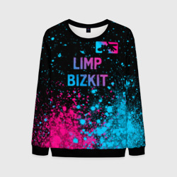 Мужской свитшот 3D Limp Bizkit - neon gradient: символ сверху