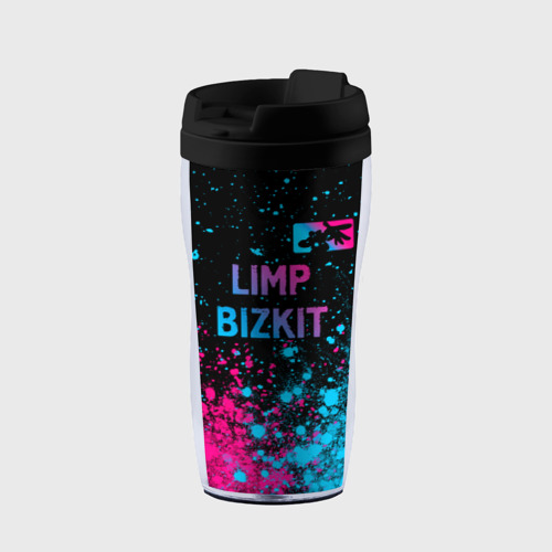 Термокружка-непроливайка Limp Bizkit - neon gradient: символ сверху