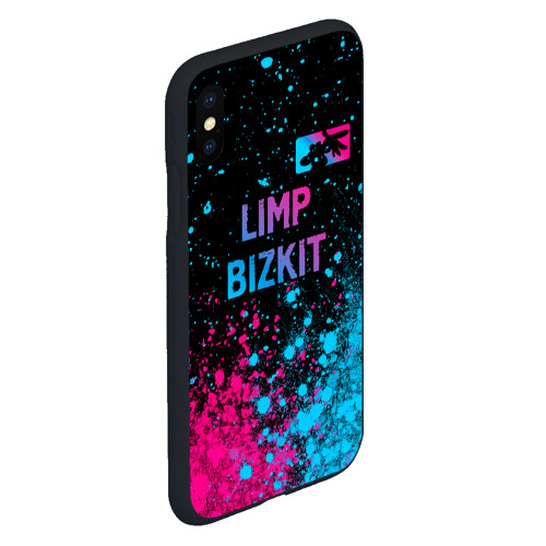 Чехол для iPhone XS Max матовый Limp Bizkit - neon gradient: символ сверху - фото 3