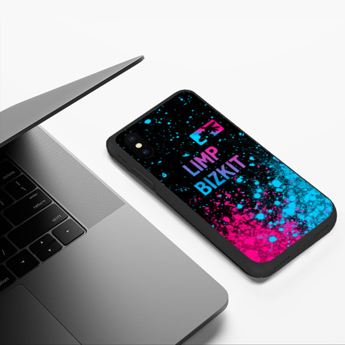 Чехол для iPhone XS Max матовый Limp Bizkit - neon gradient: символ сверху - фото 5