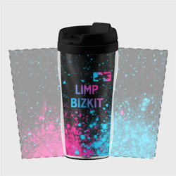 Термокружка-непроливайка Limp Bizkit - neon gradient: символ сверху - фото 2