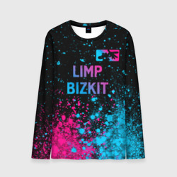 Мужской лонгслив 3D Limp Bizkit - neon gradient: символ сверху