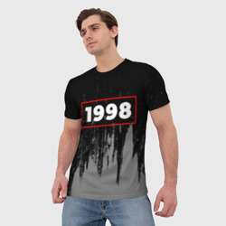 Мужская футболка 3D 1998 - в красной рамке на темном - фото 2