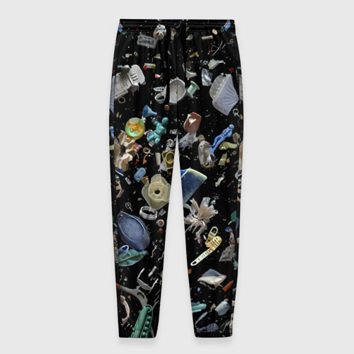 Мужские брюки 3D с принтом Пластиковый мусор - всякая всячина!, вид спереди #2