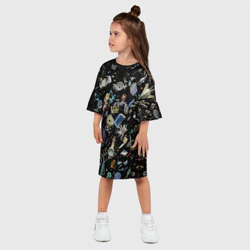 Детское платье 3D с принтом Пластиковый мусор - всякая всячина!, фото на моделе #1