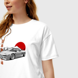 Женская футболка хлопок Oversize Honda NSX JDM Retro Style - фото 2