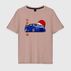 Мужская футболка хлопок Oversize Nissan Skyline Gt-r r34 Japanese Retro Design