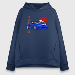 Женское худи Oversize хлопок Nissan Skyline Gt-r r34 Japanese Retro Design