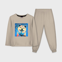 Детская пижама с лонгсливом хлопок Собака-улыбака