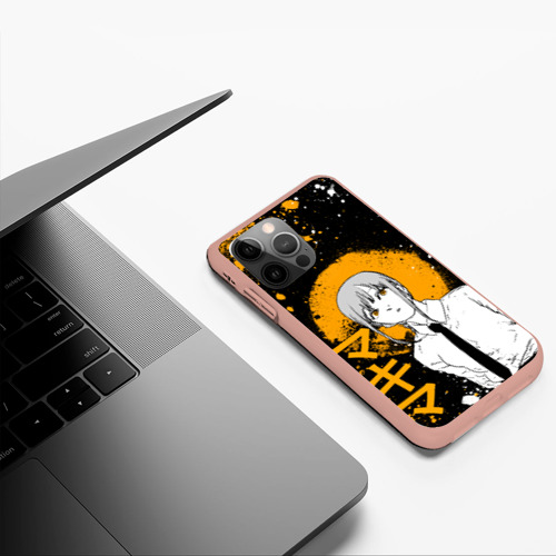 Чехол для iPhone 12 Pro Max с принтом Макима - оранжевые брызги краски, фото #5