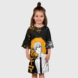 Детское платье 3D Макима - оранжевые брызги краски - фото 2