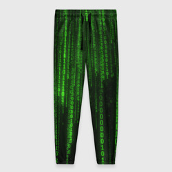 Женские брюки 3D Двоичный код зеленый