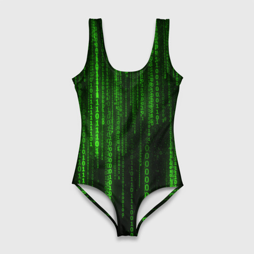 Женский купальник 3D Двоичный код зеленый, цвет 3D печать