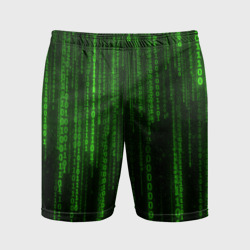 Мужские шорты спортивные Двоичный код зеленый