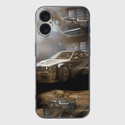 Чехол для iPhone 16 силиконовый с защитой камеры Nfs Most Wanted bmw